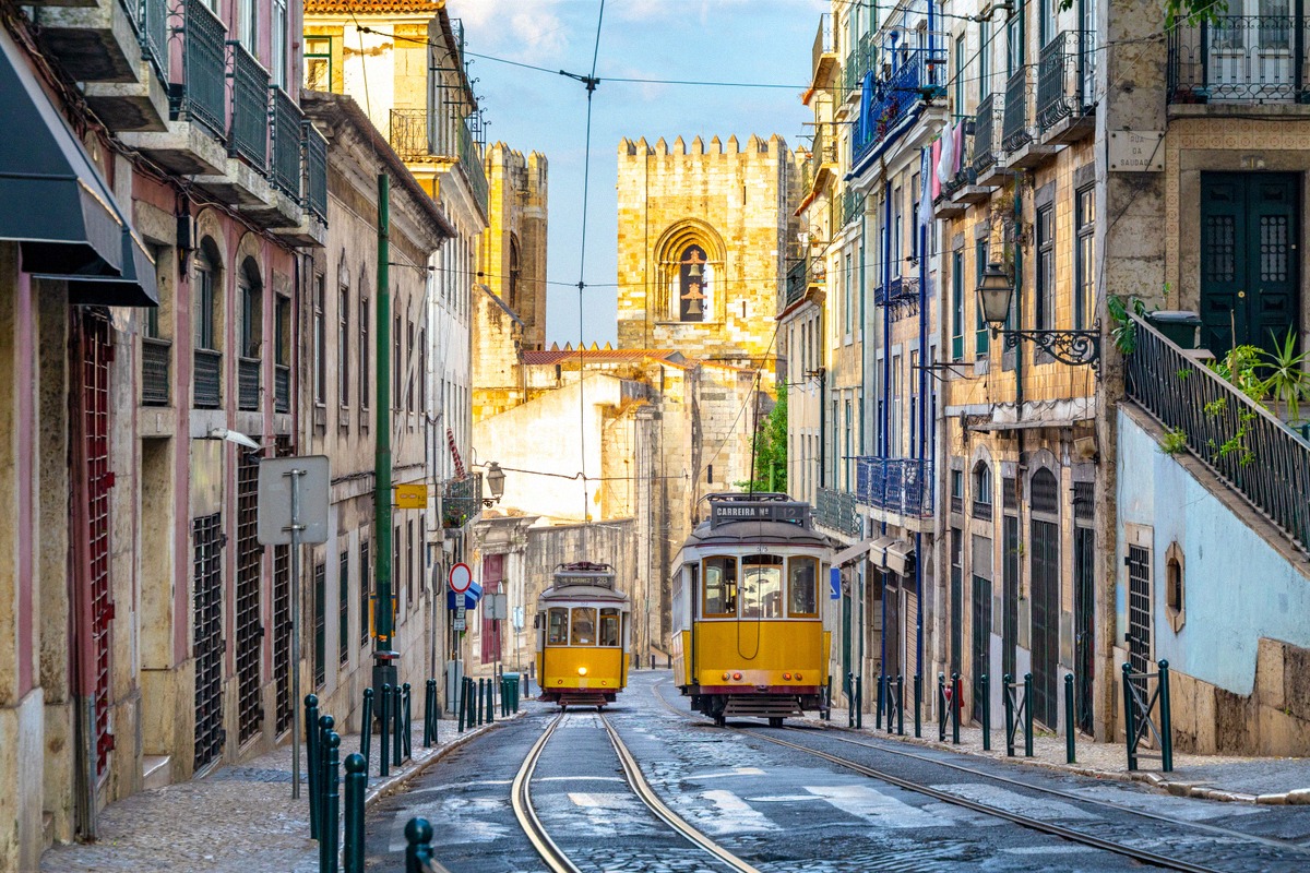 Historic tram 28 in Alfama