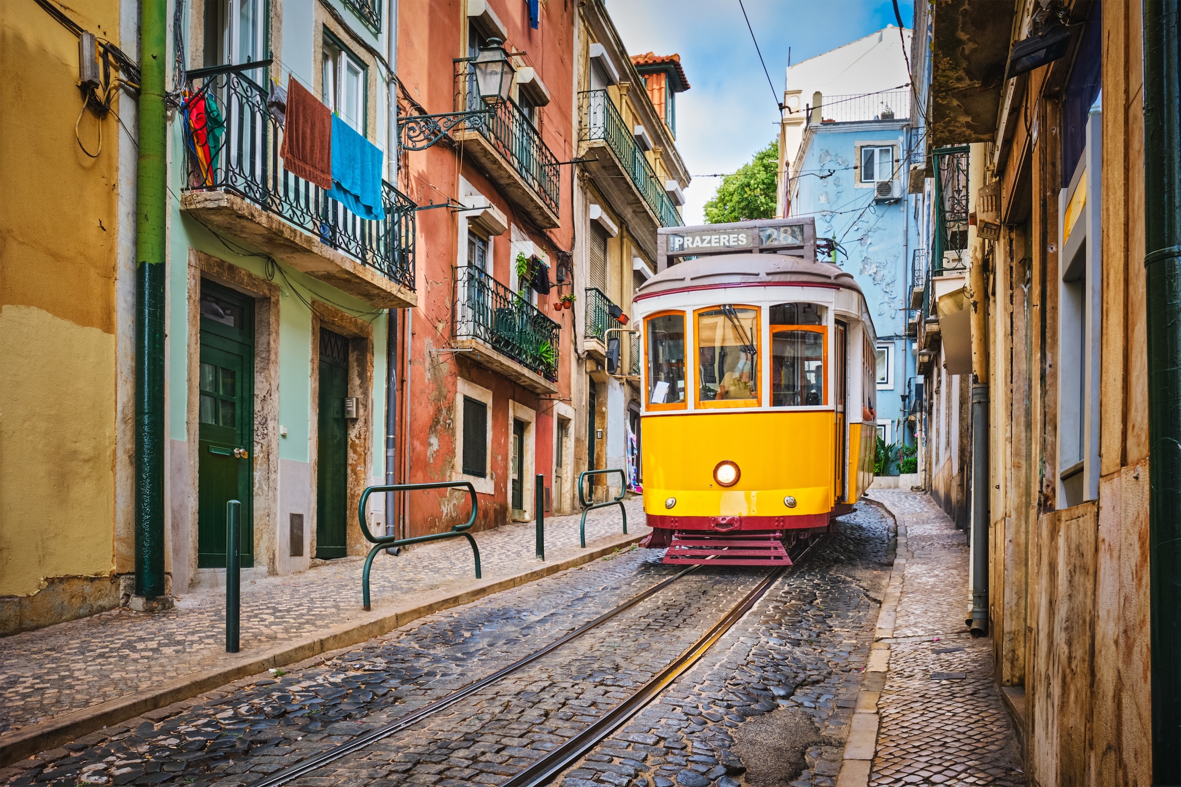 Historic tram 28 in Alfama
